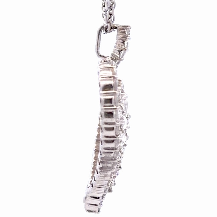 3.80ct Diamond Platinum Heart Estate Pendant 077175 - Image 4