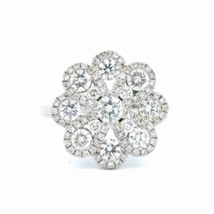14K  Diamond Lady's Flower Ring 077176