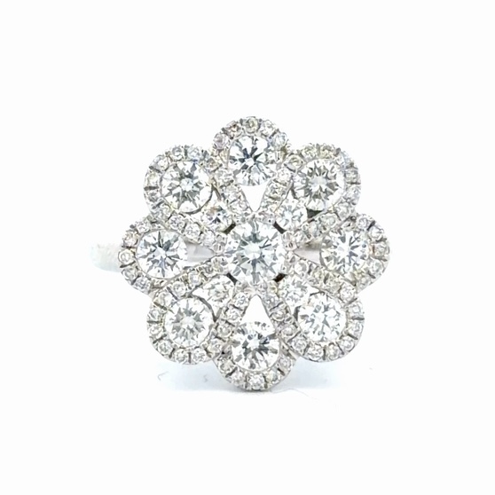 14K Diamond Lady's Flower Ring 077176