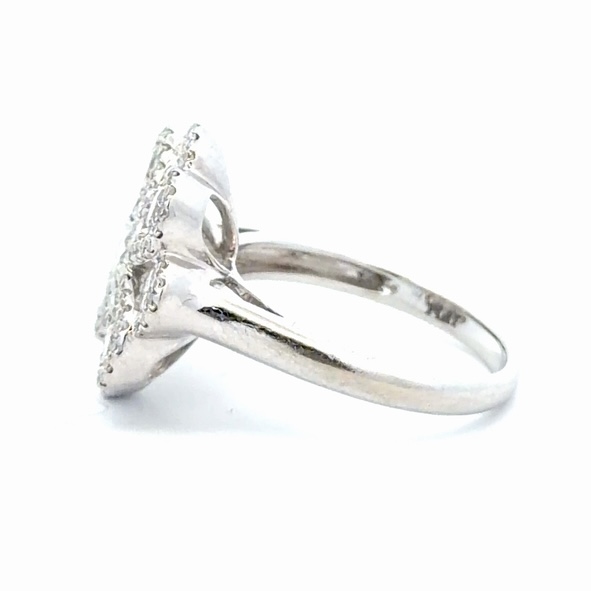 14K Diamond Lady's Flower Ring 077176 - Image 2