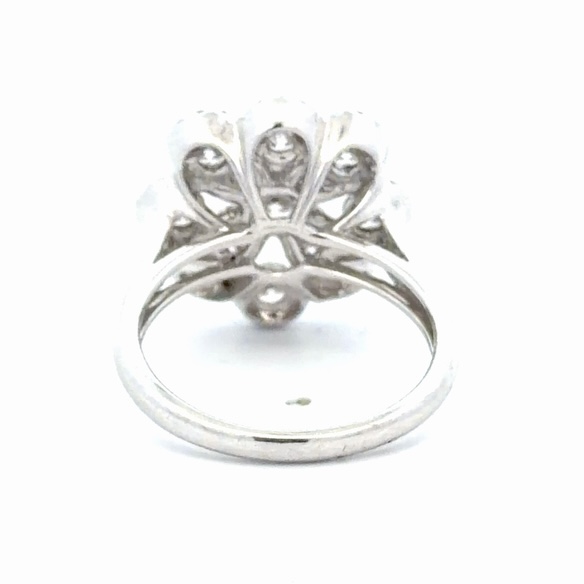 14K Diamond Lady's Flower Ring 077176 - Image 3