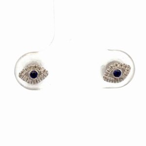 Diamond & Sapphire Lady's Estate Eye Earrings 077212