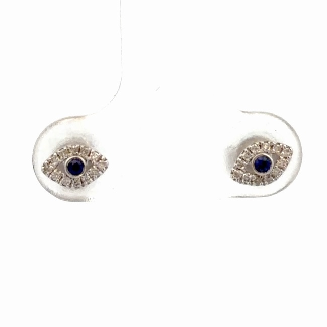 Diamond & Sapphire Lady's Estate Eye Earrings 077212