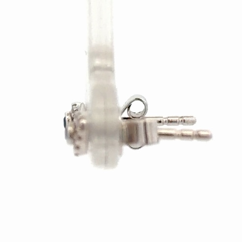 Diamond & Sapphire Lady's Estate Eye Earrings 077212 - Image 2