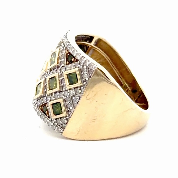 Green Diamond Lady's Estate Ring 077216 - Image 2