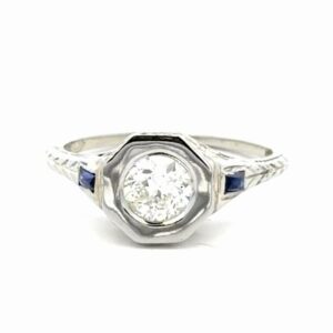 Antique Diamond & Sapphire Lady's Estate Ring 077217