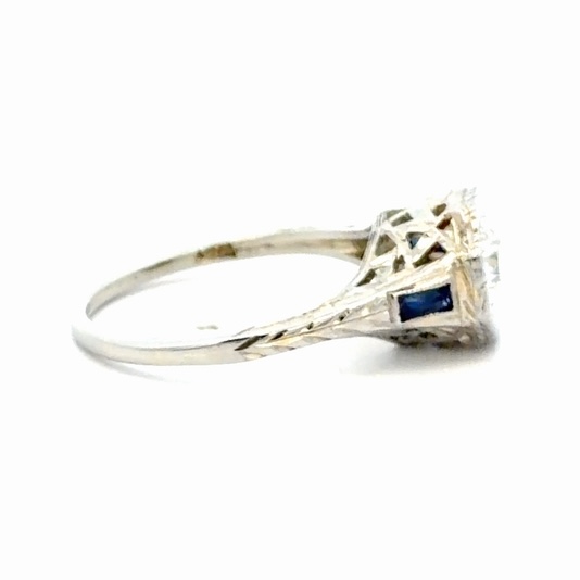 Antique Diamond & Sapphire Lady's Estate Ring 077217 - Image 4