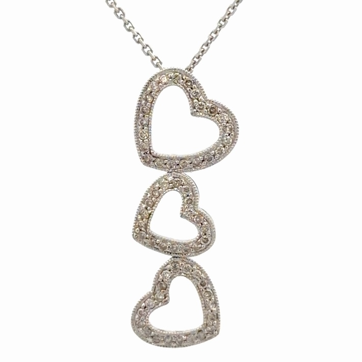 Diamond Triple Heart Estate Pendant 077224