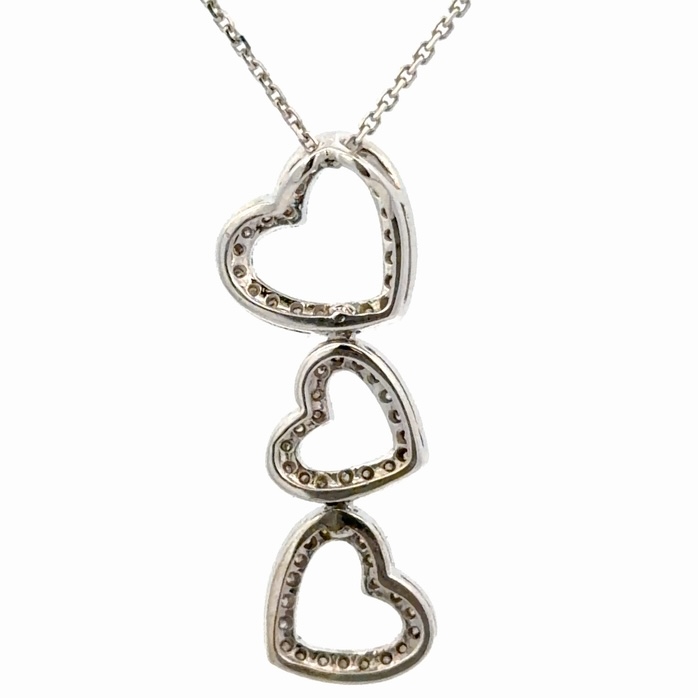 Diamond Triple Heart Estate Pendant 077224 - Image 3