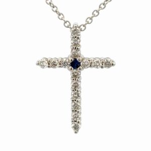 Diamond & Sapphire Lady's Cross Estate Pendant 077225