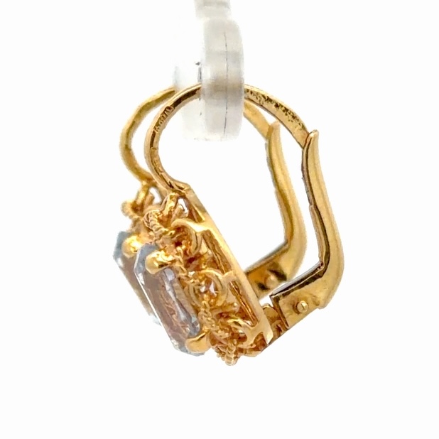 Lady's Synthetic Spinel 18K Estate Earrings 077226 - Image 2