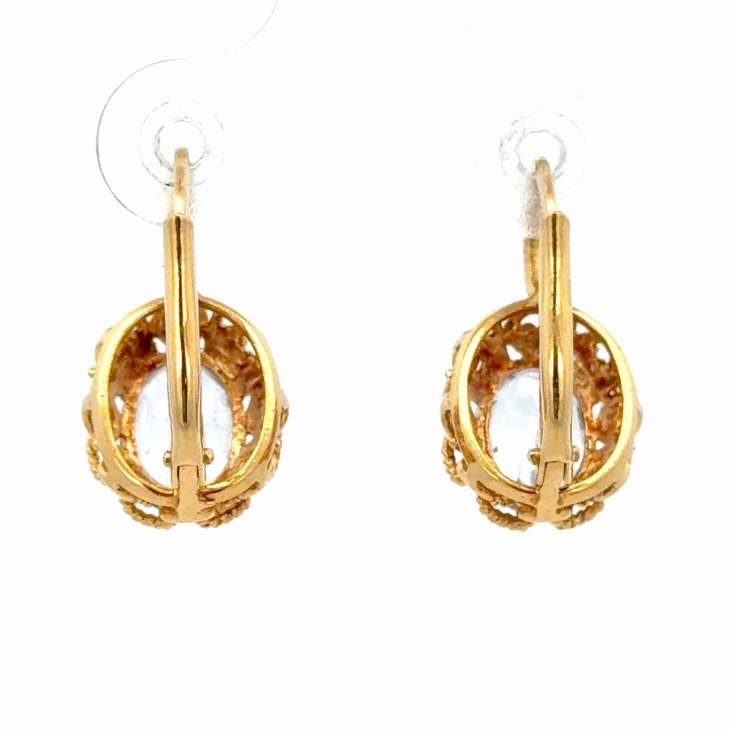 Lady's Synthetic Spinel 18K Estate Earrings 077226 - Image 3