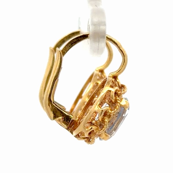 Lady's Synthetic Spinel 18K Estate Earrings 077226 - Image 4