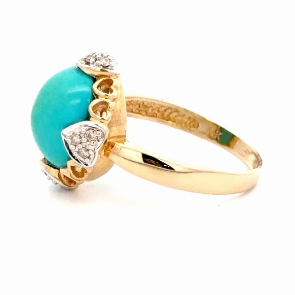 Turquoise & Diamond Ladies Estate Ring 077300 - Image 2