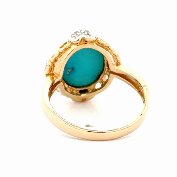 Turquoise & Diamond Ladies Estate Ring 077300 - Image 3