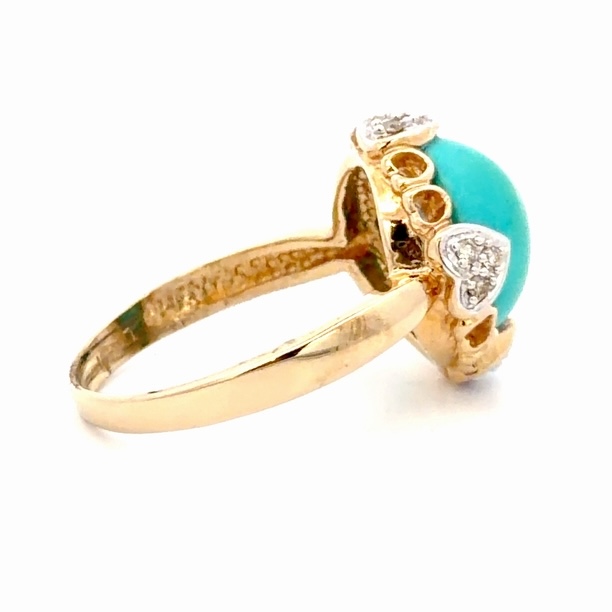 Turquoise & Diamond Ladies Estate Ring 077300 - Image 4