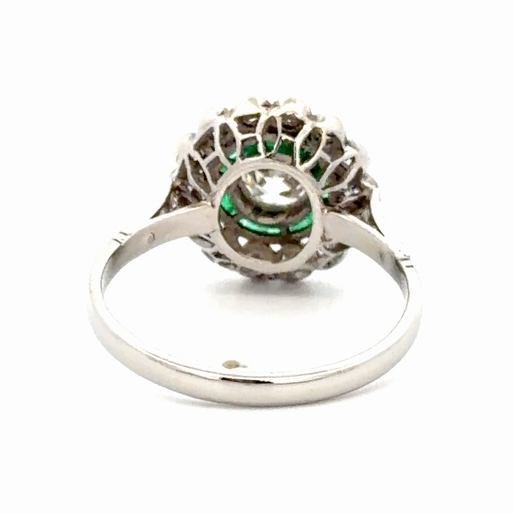 Emerald & Diamond Platinum Estate Ring 077306 - Image 3