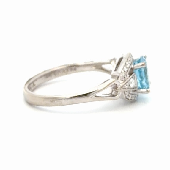Aquamarine & Diamond Ladies Estate Ring 077308 - Image 4