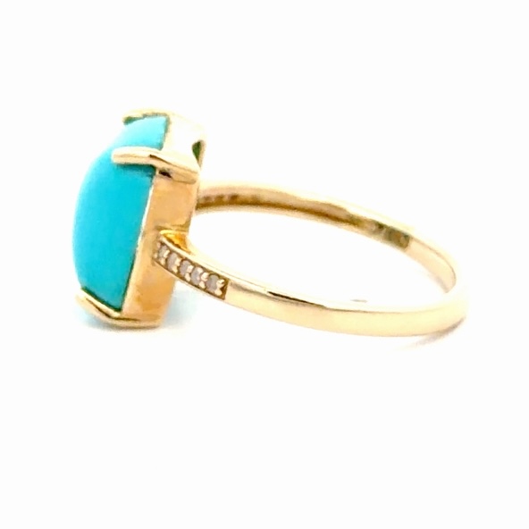 Turquoise & Diamond Ladies Estate Ring 077309 - Image 2