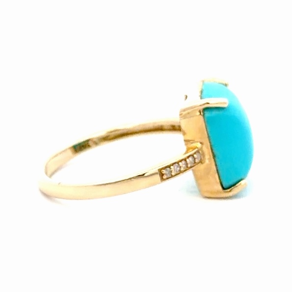 Turquoise & Diamond Ladies Estate Ring 077309 - Image 4