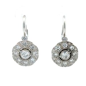 18K & Diamond Lady's Lever Back Earrings 078347