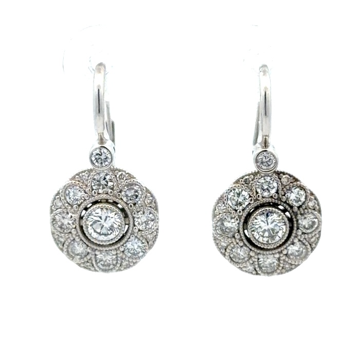 18K & Diamond Lady's Lever Back Earrings 078347