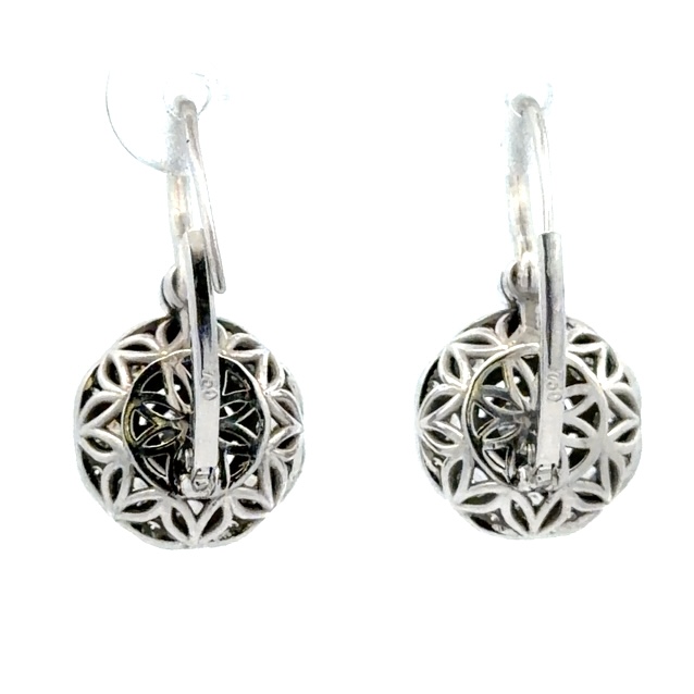 18K & Diamond Lady's Lever Back Earrings 078347 - Image 3