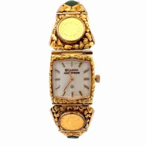 Bulova Accutron Gold Nugget & Gold Coin Mid-Sized Estate Watch 078354