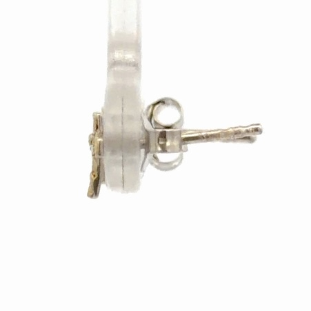 Tiny Cross Sterling Silver & Gold Nugget Earrings EP031 - Image 2
