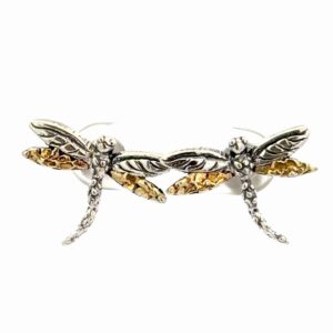 Dragonfly Sterling Silver & Gold Nugget Earrings EP076