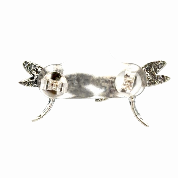 Dragonfly Sterling Silver & Gold Nugget Earrings EP076 - Image 3