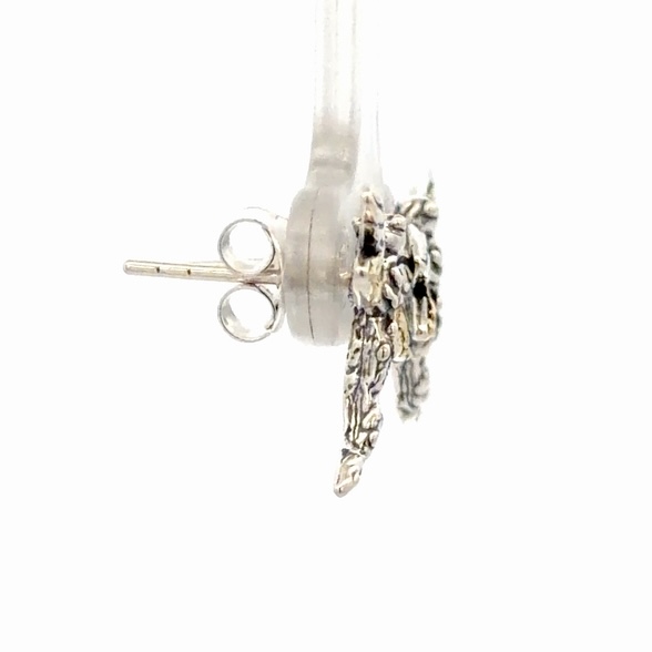 Dragonfly Sterling Silver & Gold Nugget Earrings EP076 - Image 4