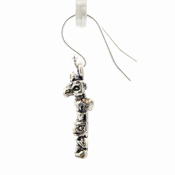 Totem Pole Sterling Silver & Gold Nugget EarringsEW078 - Image 2