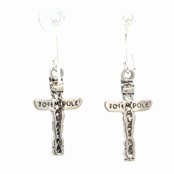 Totem Pole Sterling Silver & Gold Nugget EarringsEW078 - Image 3