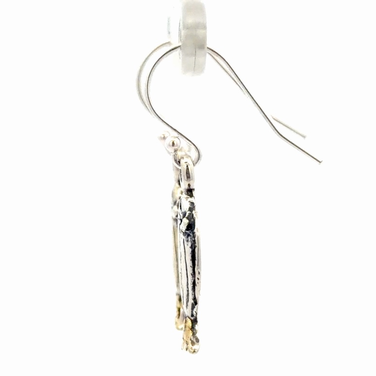 Halibut Sterling Silver & Gold Nugget Earrings EW100 - Image 2