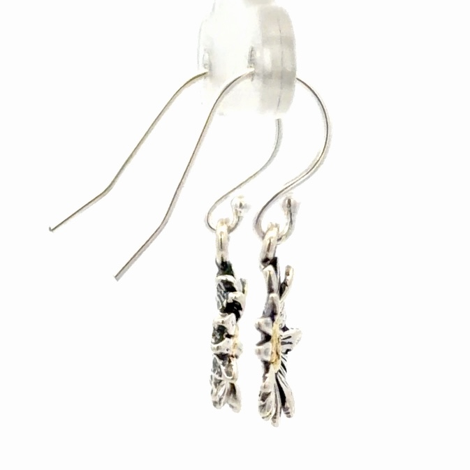 Daisy Sterling Silver & Gold Nugget Earrings EW102_ - Image 4
