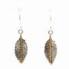 Leaf Sterling Silver & Gold Nugget Earrings EW181