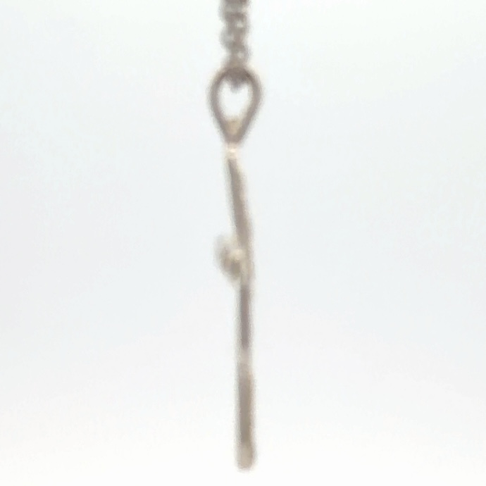 Ribbon Cross Sterling Silver & Gold Nugget Pendant N026 - Image 4