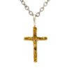 Gold Nugget & Sterling Silver Cross Pendant N035