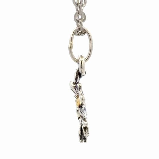 Daisy Sterling Silver & Gold Nugget Pendant N098 - Image 2