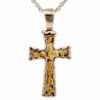 Sterling Silver & Gold Nugget Cross Pendant PCR8NSS