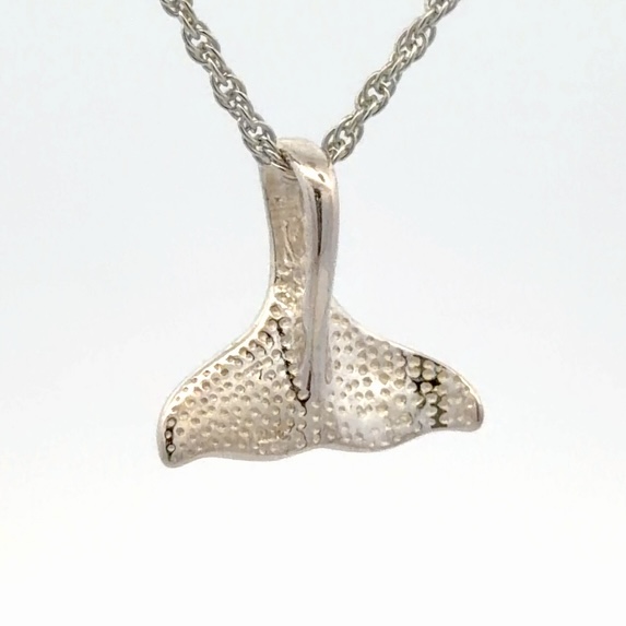 Whale Tail Sterling Silver & Gold Nugget Pendant PDLWT12NSS - Image 3