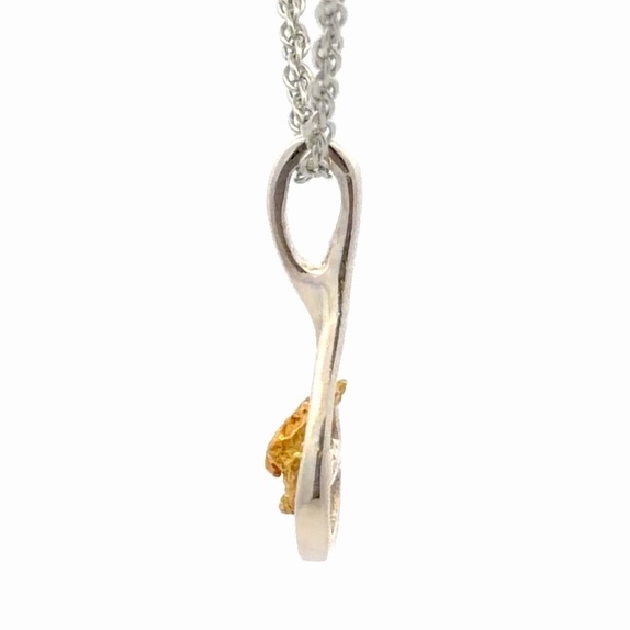 Sterling Silver & Gold Nugget Pendant PN309NSS - Image 2