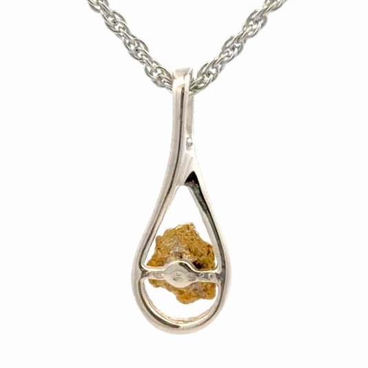 Sterling Silver & Gold Nugget Pendant PN309NSS - Image 3
