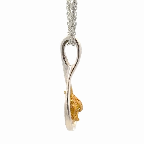 Sterling Silver & Gold Nugget Pendant PN309NSS - Image 4
