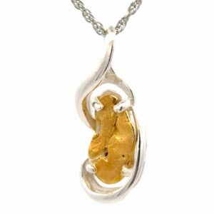 Gold Nugget & Sterling Silver Pendant PN784NSS
