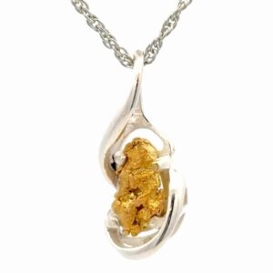 Gold Nugget & Sterling Silver Pendant PN784SNSS