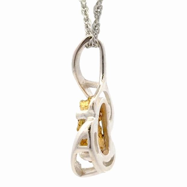 Gold Nugget & Sterling Silver Pendant PN784SNSS - Image 2