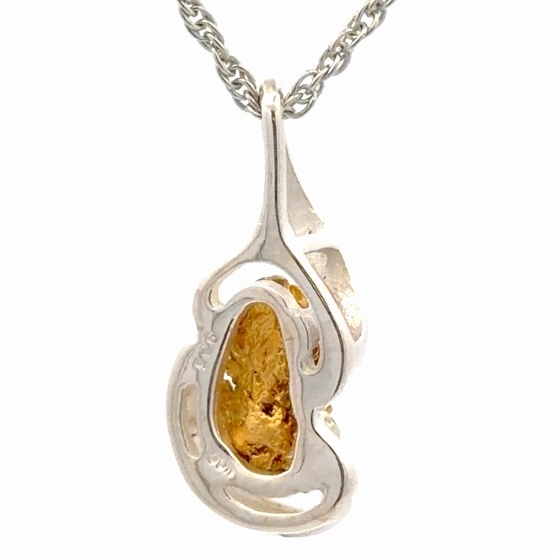 Gold Nugget & Sterling Silver Pendant PN784SNSS - Image 3