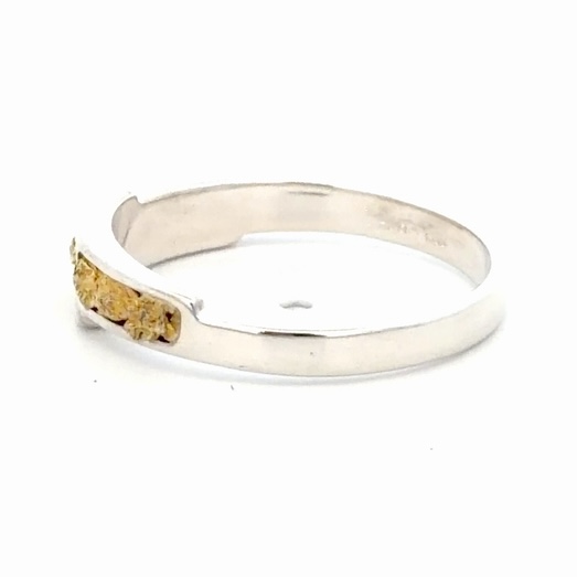Sterling Silver & Gold Nugget Lady's Band RL1100NSS - Image 2